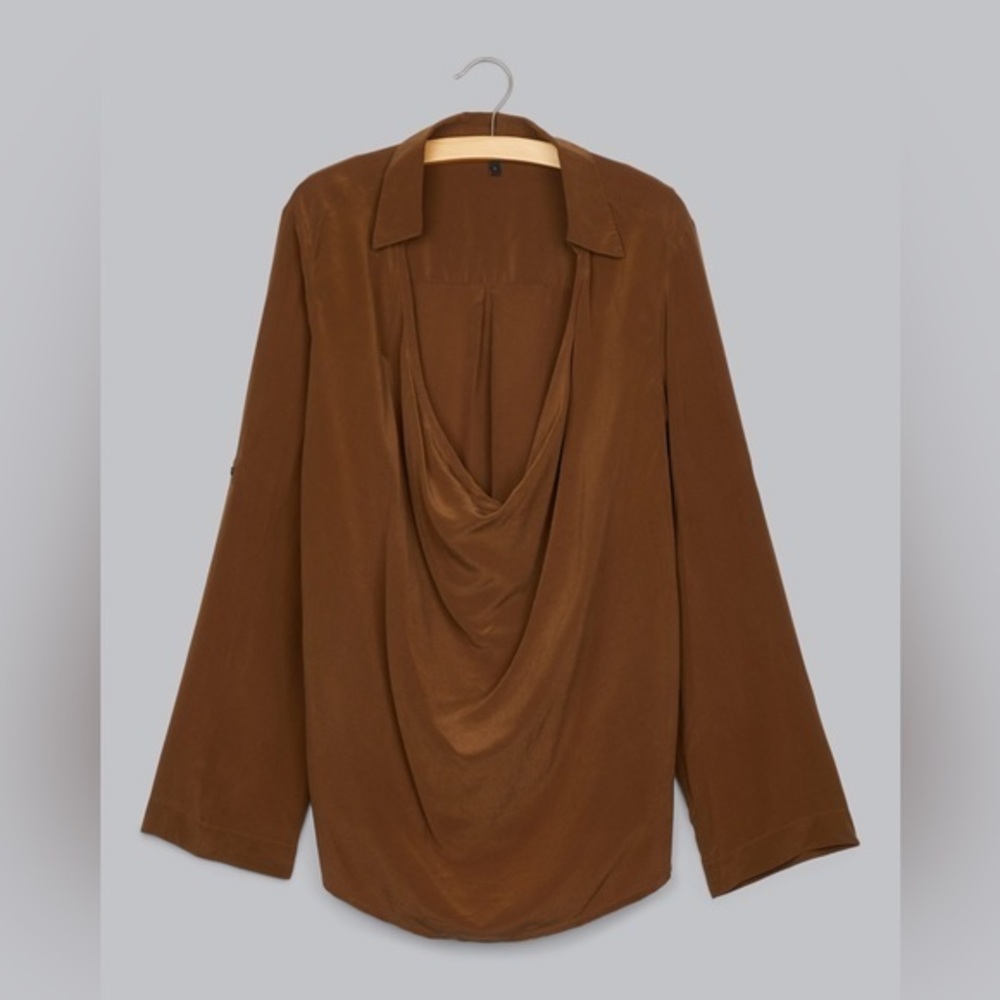 Eileen Fisher SILK CREPE DE CHINE BLOUSE